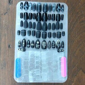 5 New Gothic sets of Press On Nails with mini files and adhesive gels